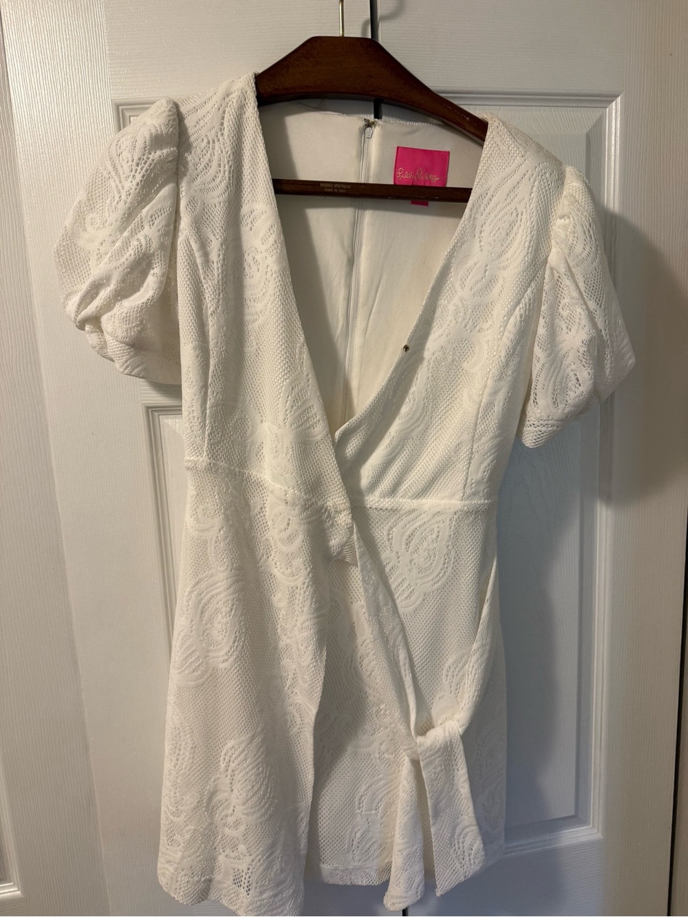 Lilly Pulitzer White Lace Wrap Mini Dress
